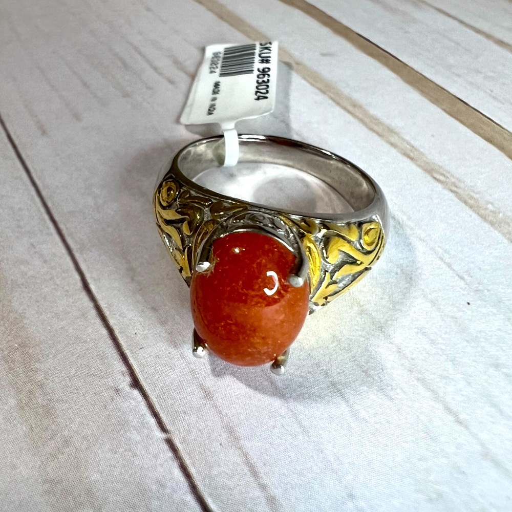 Red Jade Oval Ring